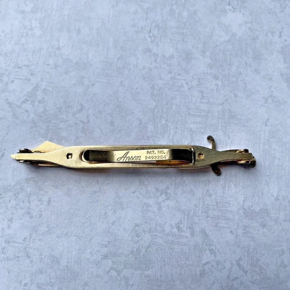 Vintage ANSON Gold Tone Sword Knife TIE‎ CLIP 3 1/2